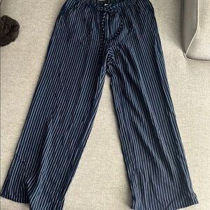 Women’s  Striped linen Navy Pants